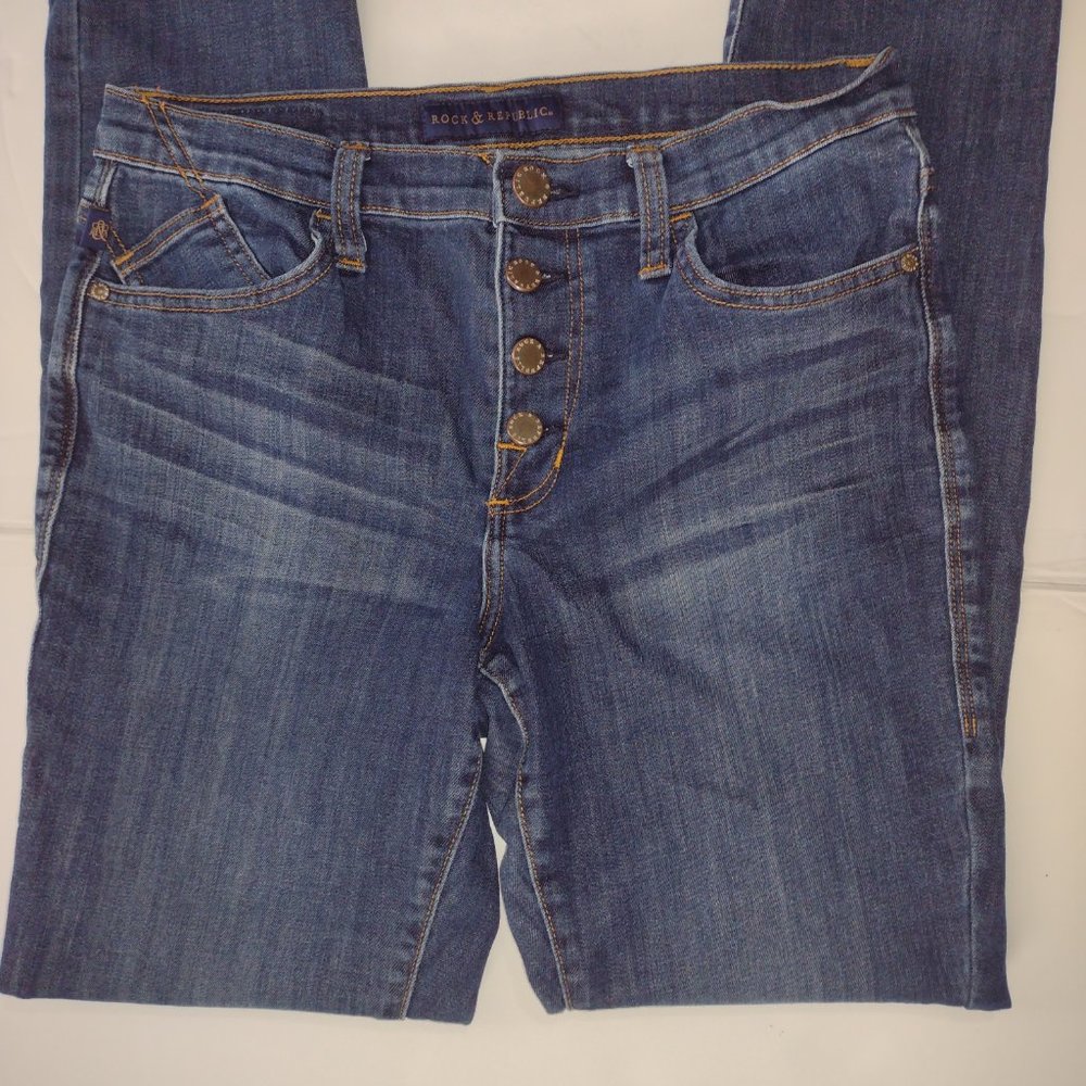 pantalones de mesclilla  Rock Y  Repulic  denim  para mujer talla 10 - Picture 2 of 9